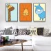 Cartoon Animal Giraffe Tiger Canvas Art Poster Nursery Picture Baby Room Decor   292169234096